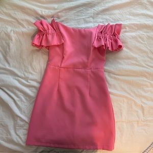Pink Ruffle Mini Dress